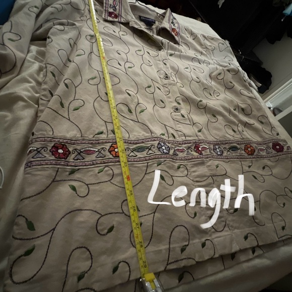 Vintage Denim & Co. Large Embroidered Denim Floral and Vine Shirt - Picture 9 of 12